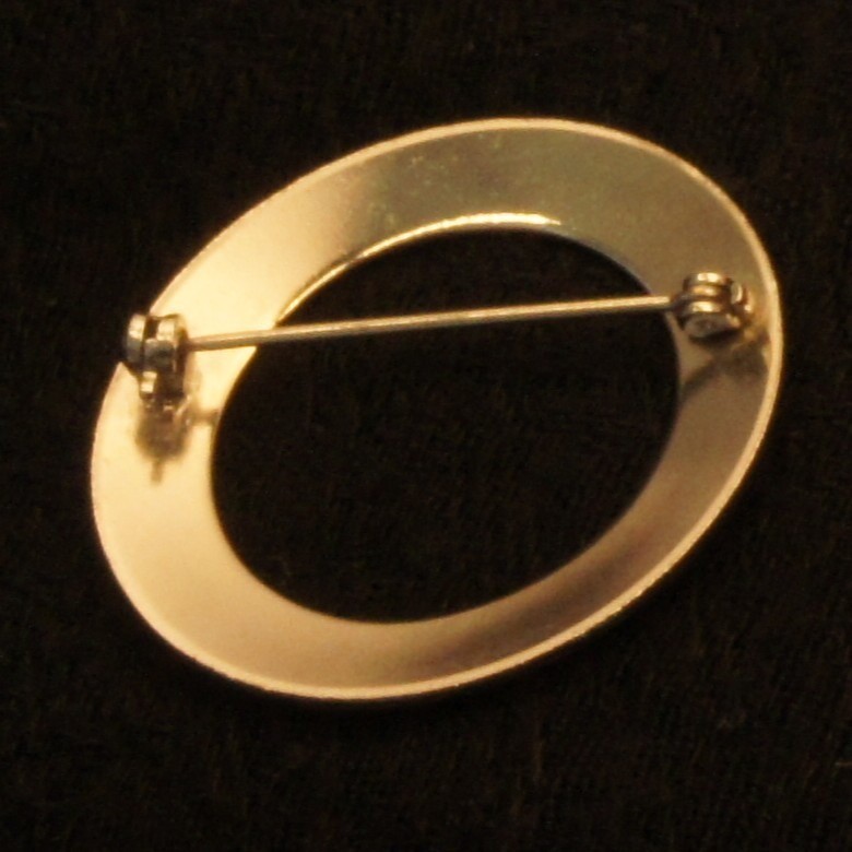 Circle Brooch Silver Tone Minimalist Open Hoop Pin
