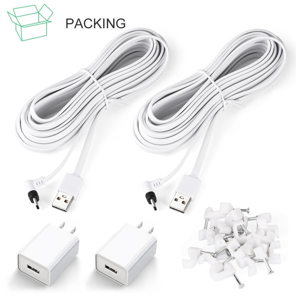 2Pack 25FT Power Cable Compatible with Arlo Essential 2K Outdoor Security Camera