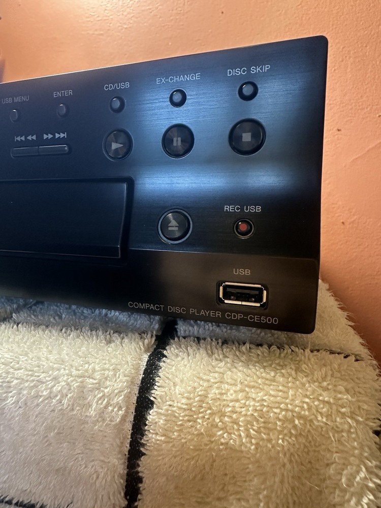 Sony CDP-CE500 5-Disc CD Changer Carousel Player with USB Front Recorder -Tested