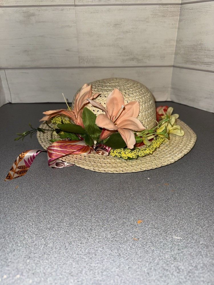 Decorative Straw Hat, Easter Bonnet , Spring Decor