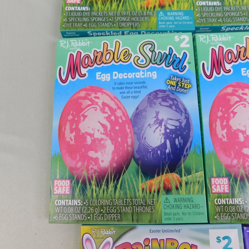 12 Box Easter Egg Decorating Coloring Kits Glitter Speckled Tie Dye Marble #9484