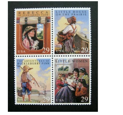 us Stamps 1993 Children's Classic Novels Block Of 4 29c Sc# 2785-2788, MNH
