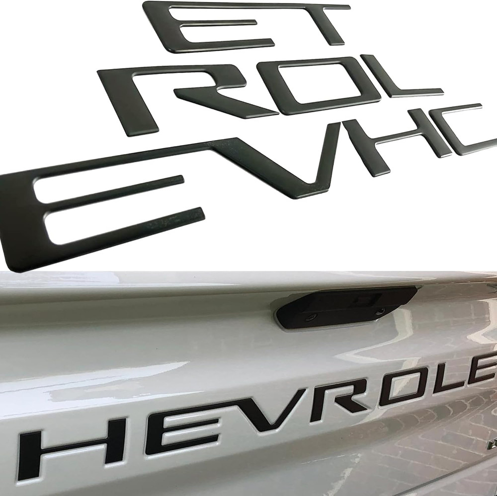 2019-2025 for Chevy Silverado Tailgate Insert Letters Matte Black – Compatible