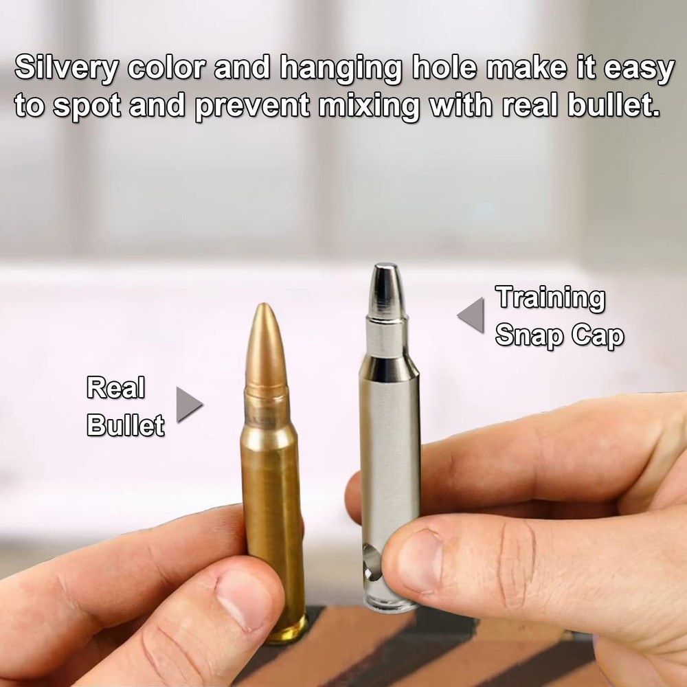 Angeebin Training Snap Caps for Dry Fire Dummy Rounds Silvery