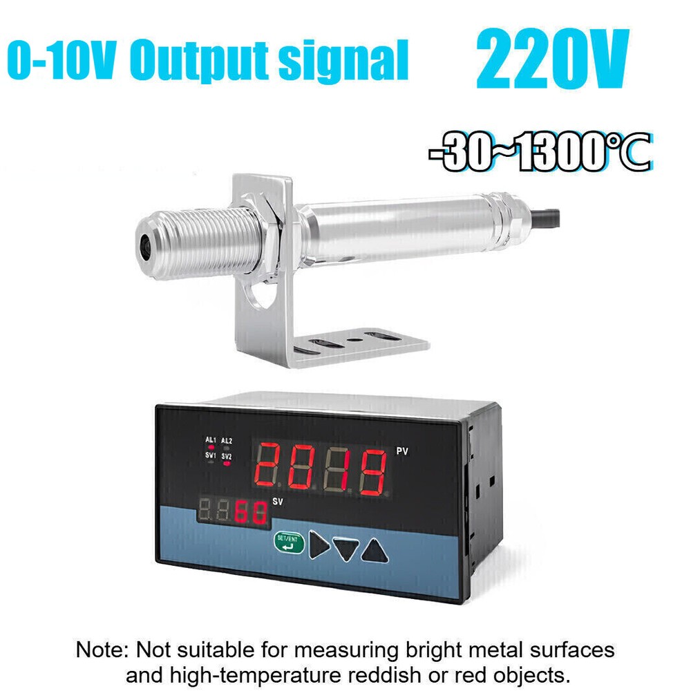 0-10V 220V Infrared Thermometer Sensor Non-contact Temperature Tool W/Controller