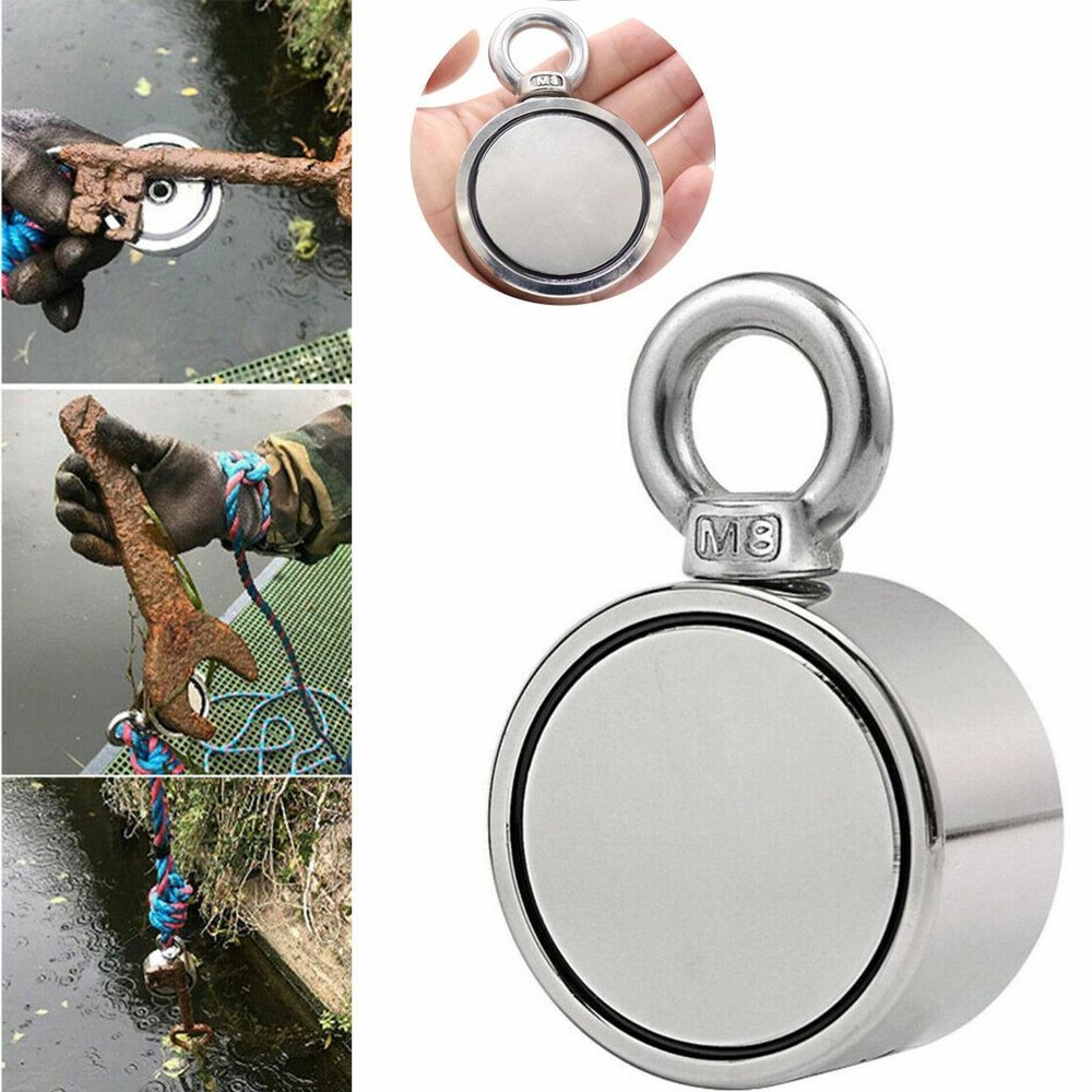 Pulling Force 400lbs Round Double Sided Super Strong Neodymium Fishing Magnet