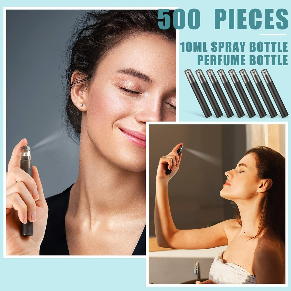 500 Mini Perfume Spray Bottles 10ml Refillable Travel Atomizers