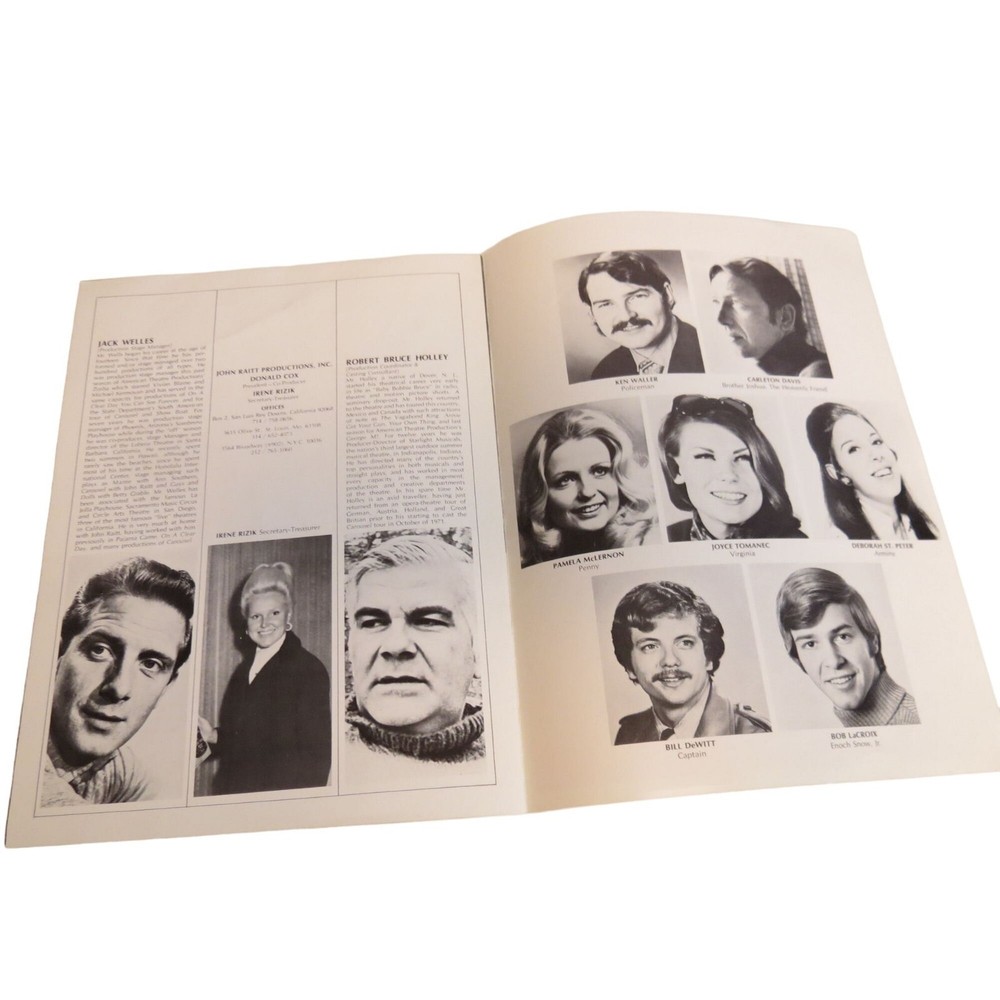 John Raitt in Carousel Play Program 1971 Rogers & Hammerstein