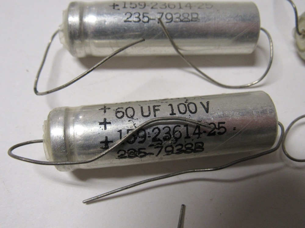 Mallory Electrolytic Capacitors 60 mf @ 100VDC. (10) c 1979 38th Week