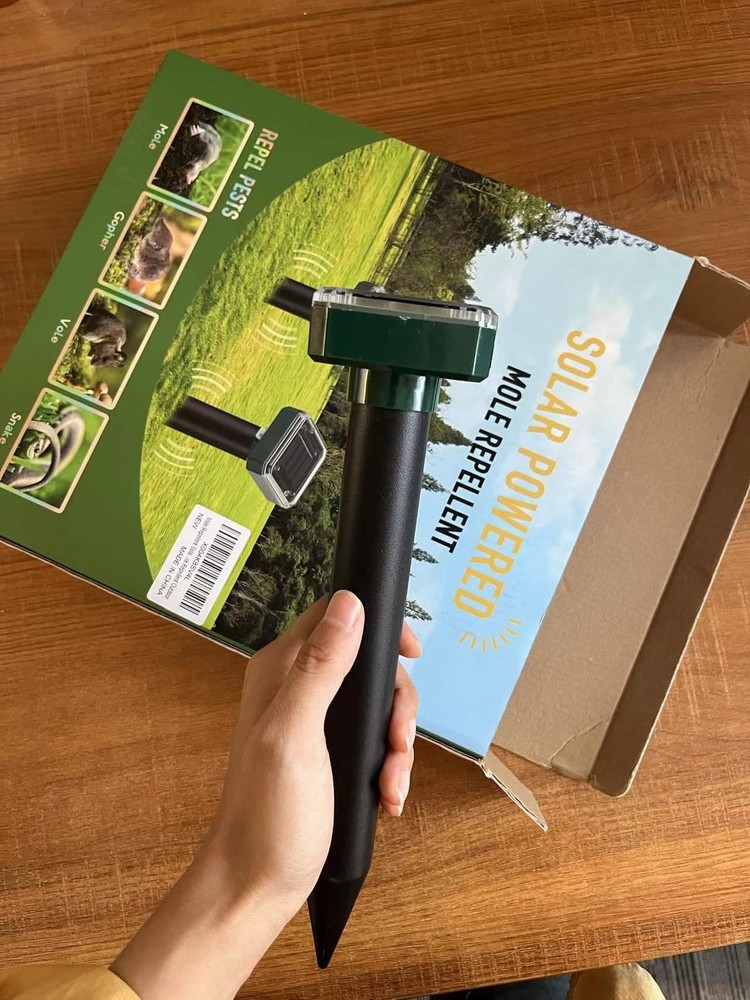 Mole Repellent for Lawns 8 Pack, Solar Powered Repeller Dark Green