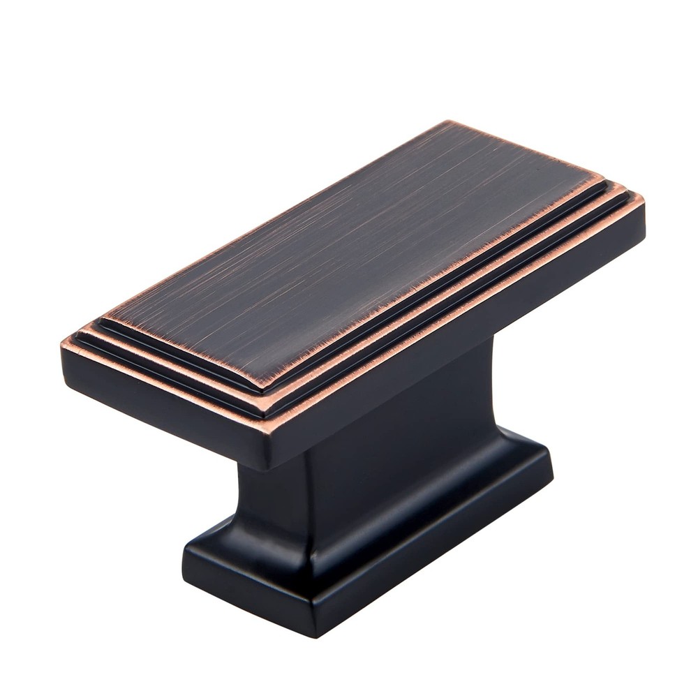 YCSJ Rectangle Knobs - 10 Pack / 1.8 Inch(45mm), Oil Rubbed Bronze Cabinet Kn...