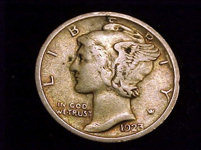 1923-P Mercury Dime, Fine Grade.