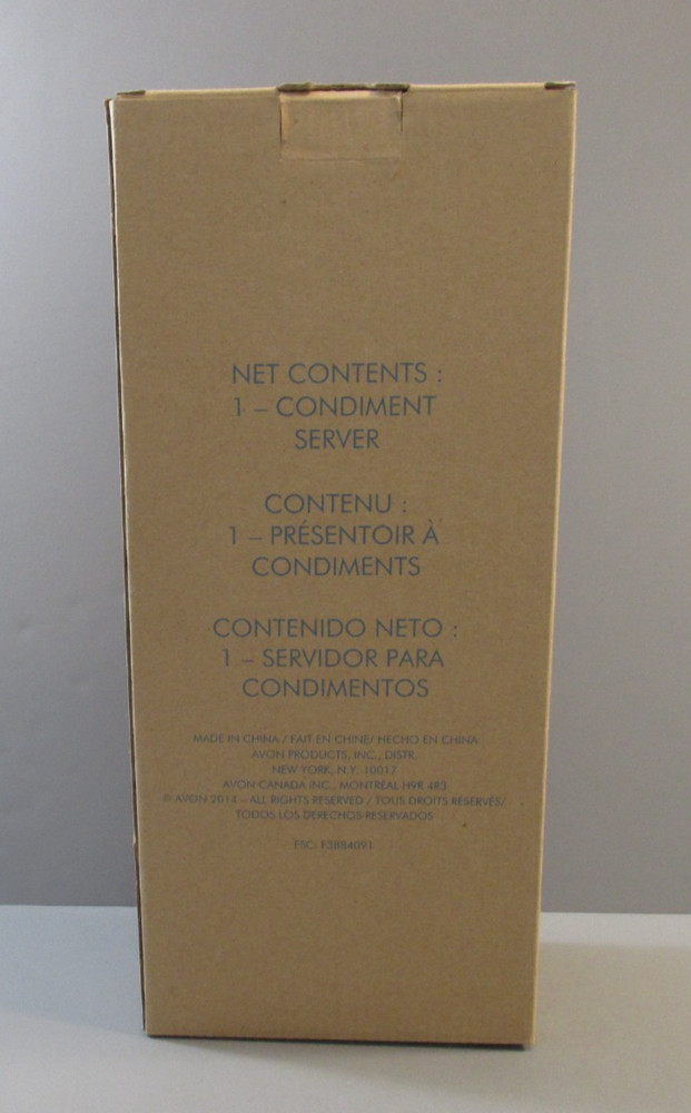 2014 Avon Striped Ceramic Condiment Server - 4 Sections