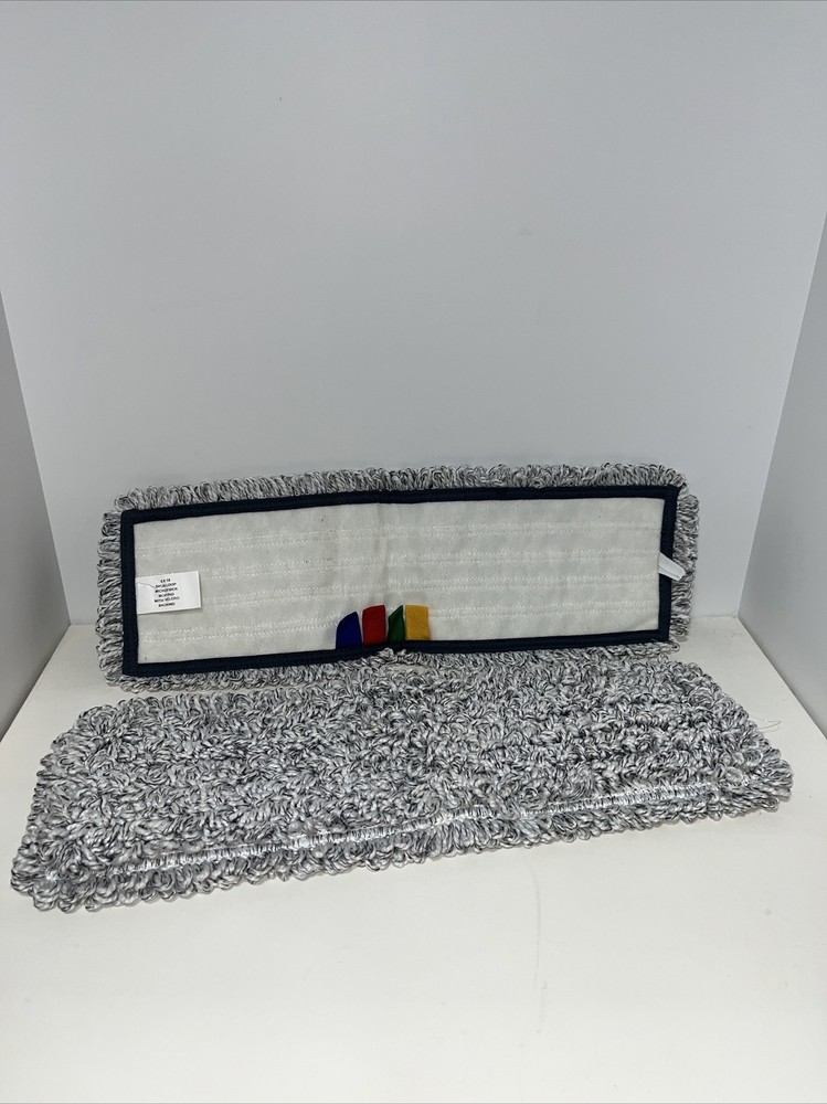 Odell Spun Loop Microfiber Mop Pads (2 Pads) With Hook And Loop Backing 5”x18”