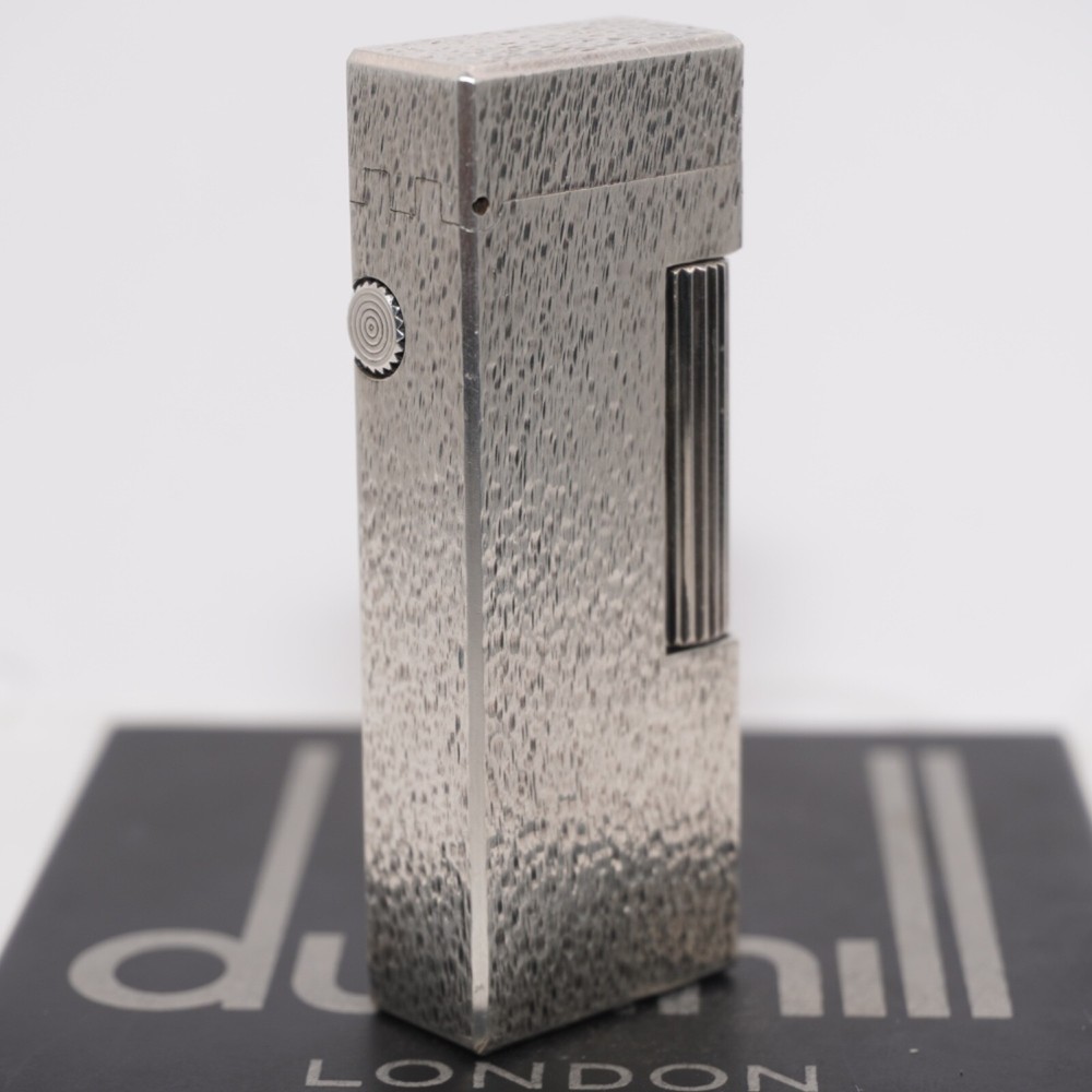 Dunhill Lighter Silver Sand Pattern-Ultrasonically Cleaned_Working