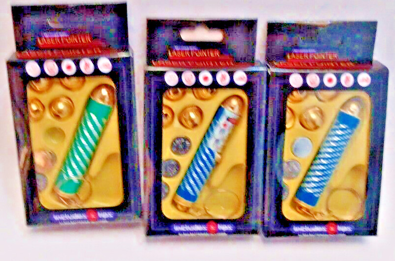 5-IN-1 KEYCHAIN LASER POINTER/PET TOY WITH 5 INTERCHANGEABLE TIPS ( 3 PACK)