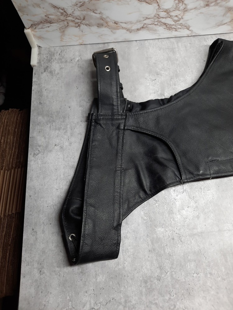 Highway Hawks Black Leather Biker Chaps Women Size Medium