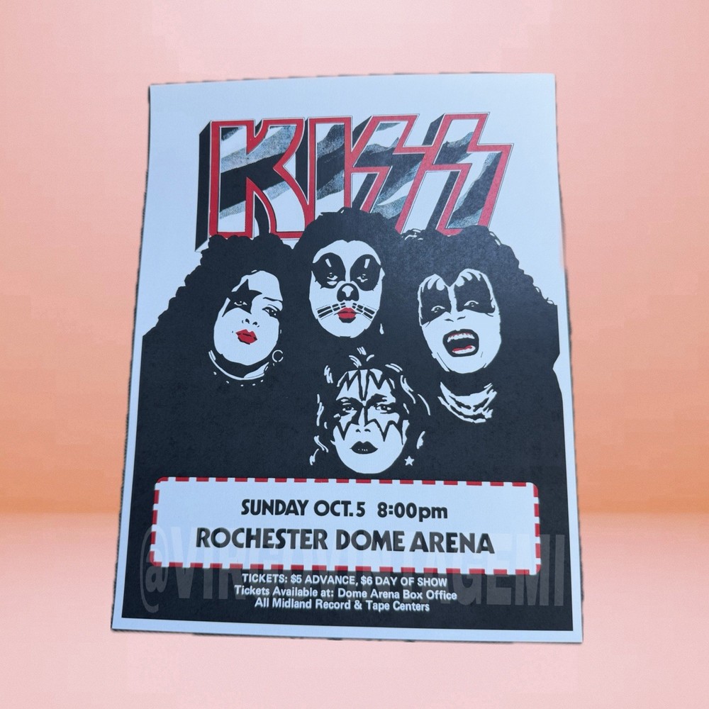 Kiss – Rochester Dome Arena Concert Promotional Flyer  (Oct 5, 1975)