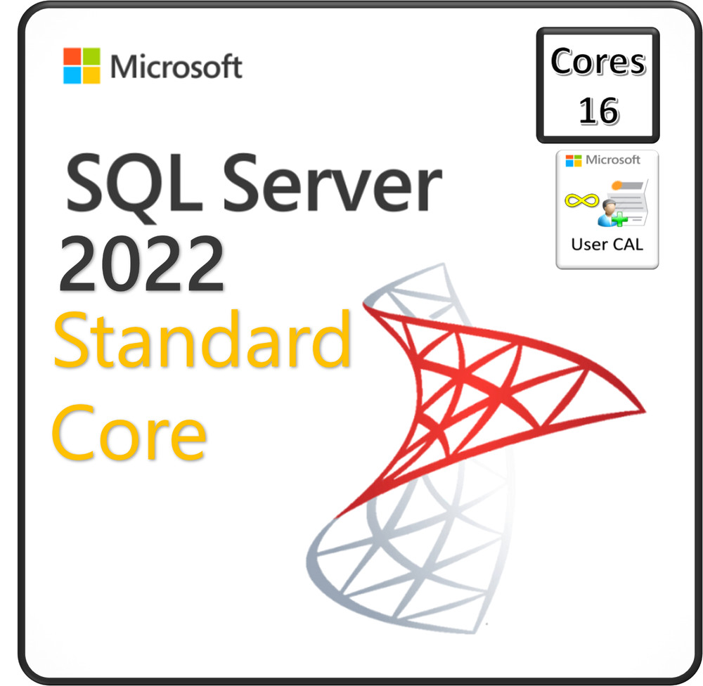 SQL Server 2022 Standard Core - Unlimited Client Access - 16 Core
