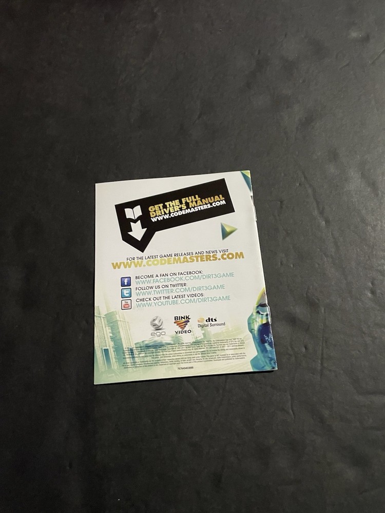 Dirt 3 ps3 Manual Only