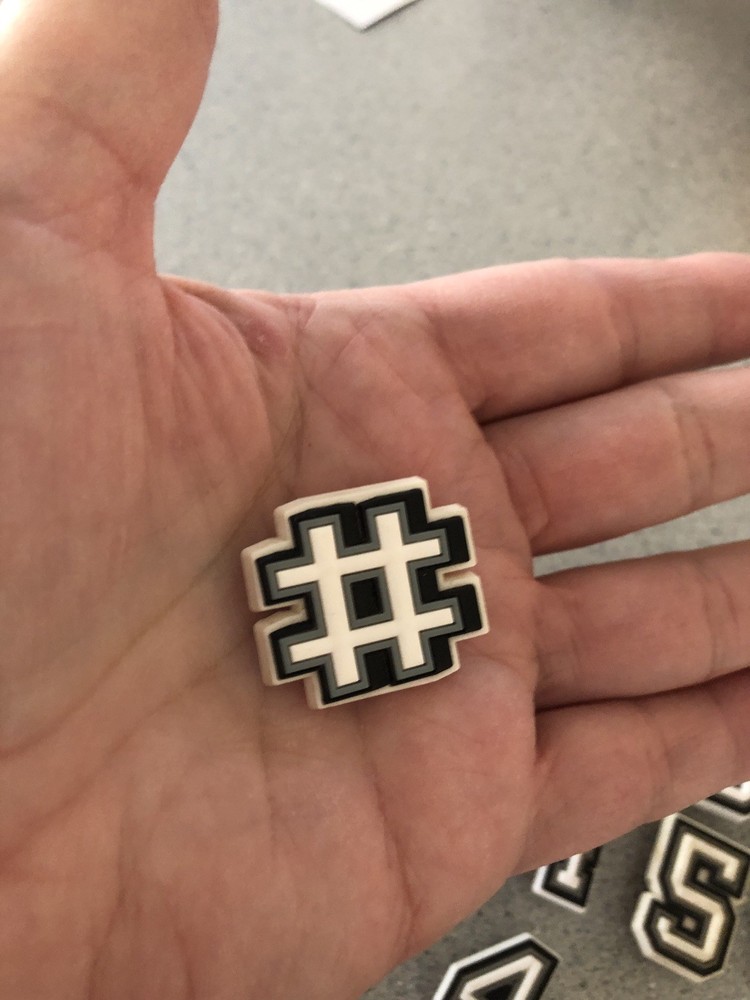 Crocs Jibbitz Charms Numbers Letters Hashtags