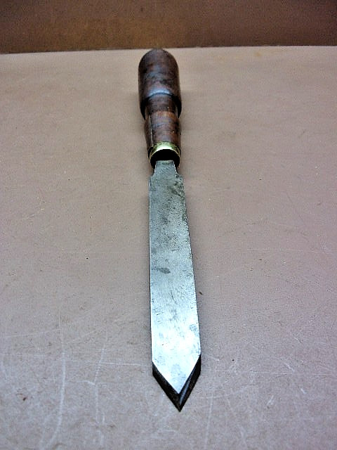 Antique Unbranded File Turned into Wood Spear Point Chisel Clean Nice & Sharp!