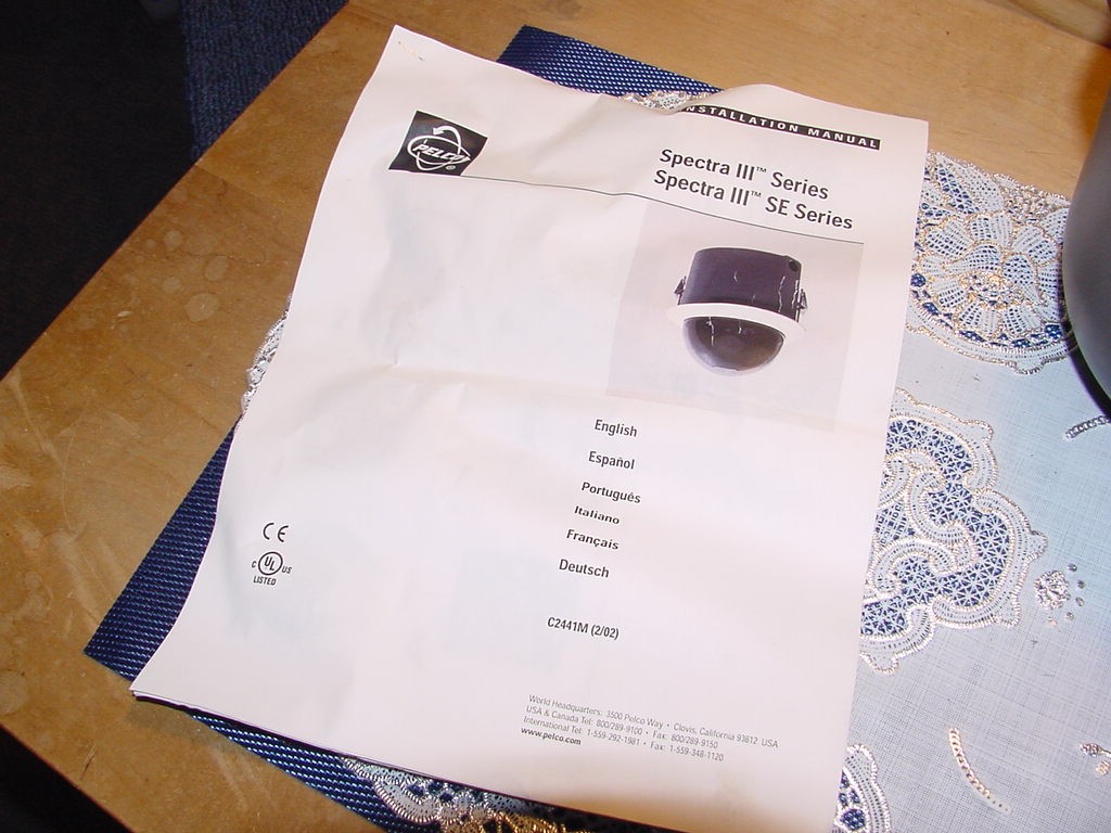 Pelco Spectra III Dome Camera DD53TC16, 24 Volt, 60Hz, 15 Watts, Used!