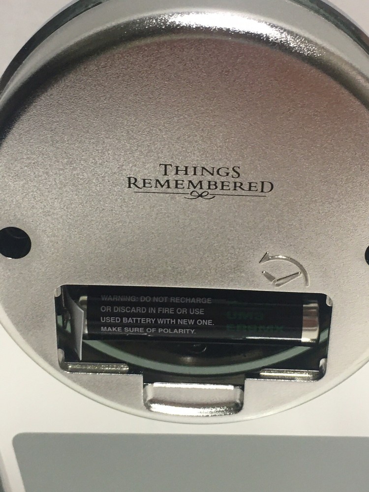 Danbury Clock Co. “Things Remembered”Quartz Glass Mantle Clock