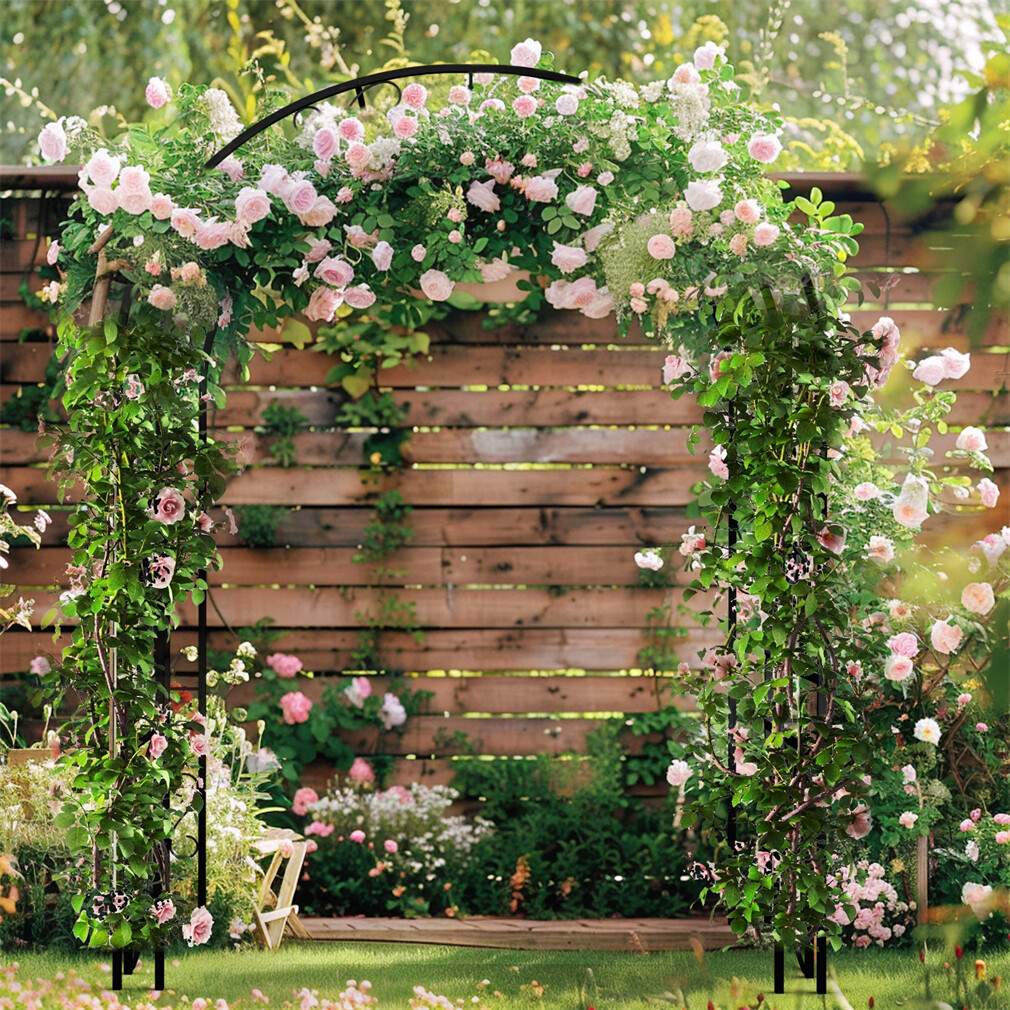 Large Garden Plants Arch Trellis Heavy Duty Metal Wedding Ceremony Arch 85 Inch