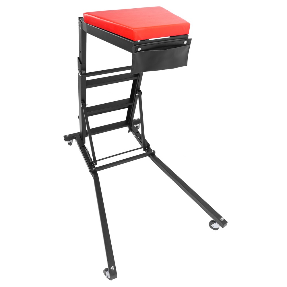 Foldable Topside Creeper Adjustable 48" - 66" Movable Ladder W/ 4 Wheels