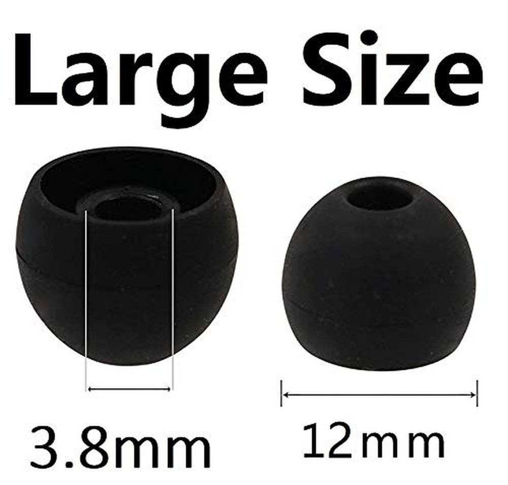 12PCS Large Size Replacement Ear Tips Earbud Eartip Ear Cap Ear Bud Tip for P...