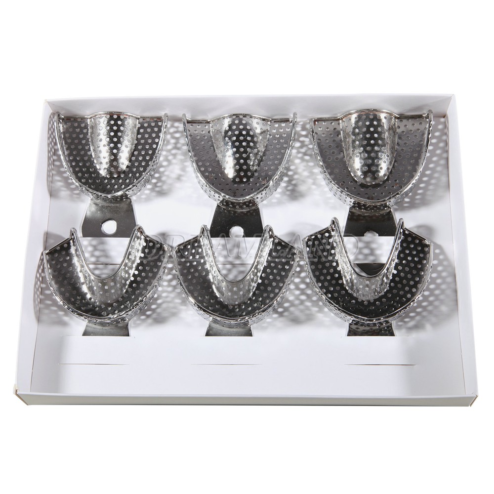 6 PCS Dental Impression Trays set PERFO Denture Instruments CE NEW