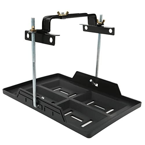 Car Battery Clamp, Holding Bracket Set with Sturdy Construction and Recessed