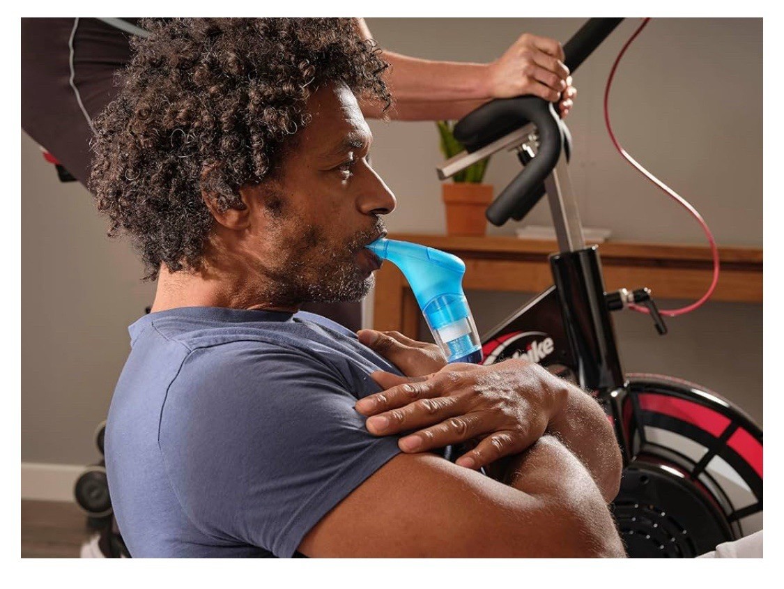 POWERbreathe Plus Medium Resistance Breathing Muscle Trainer Blue NEW OPEN BOX