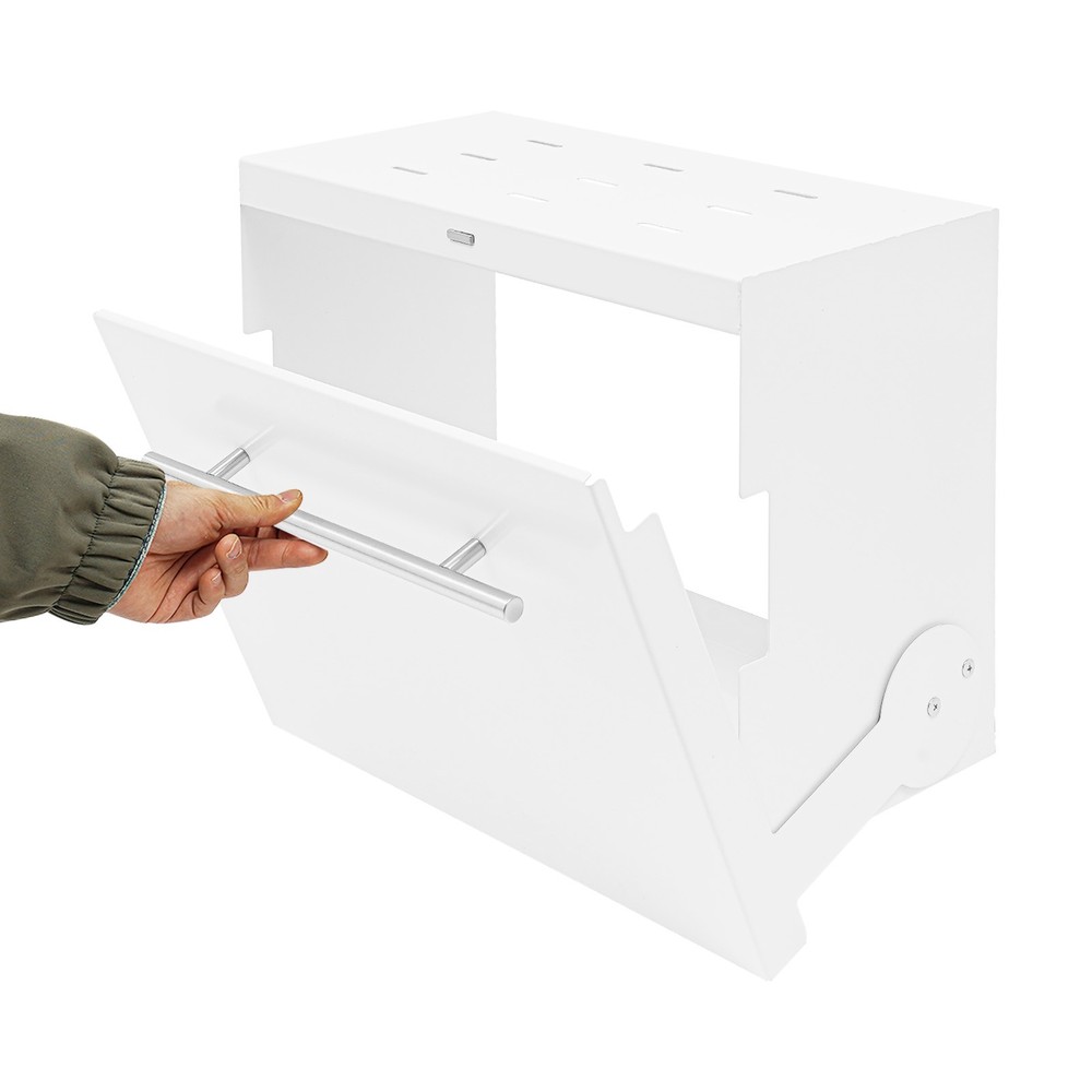 Kitchen Storage Rack with Pull-down Cover Wall Spice Organizer Under Cabinet