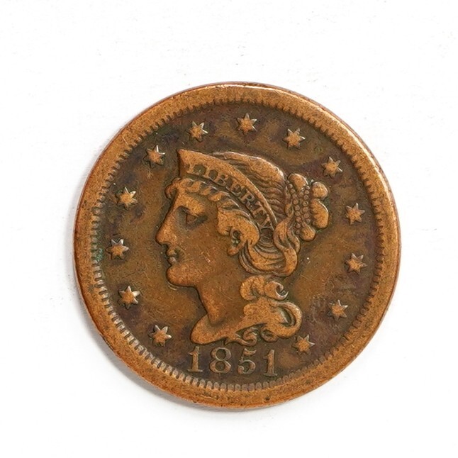1851 Braided Hair Large Cent