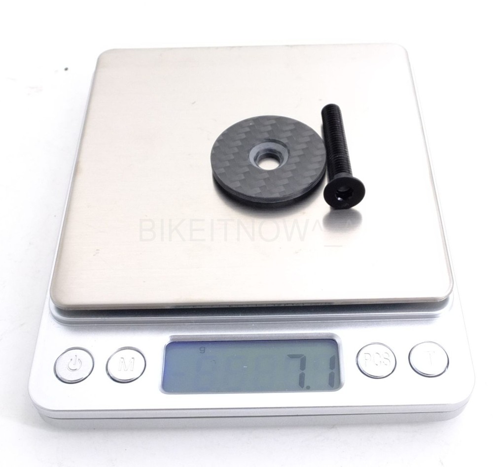 7g Threadless Headset Stem Top Cap 1 1/8" 3K MATTE CARBON w/ BOLT