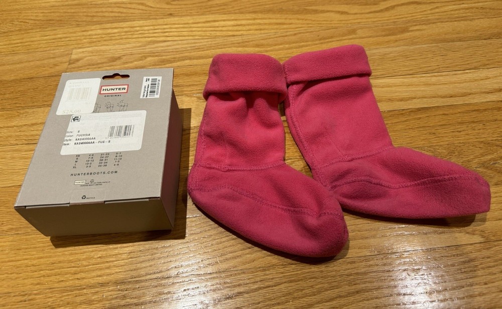 Hunter Kids Rain boot socks Fuscia size small