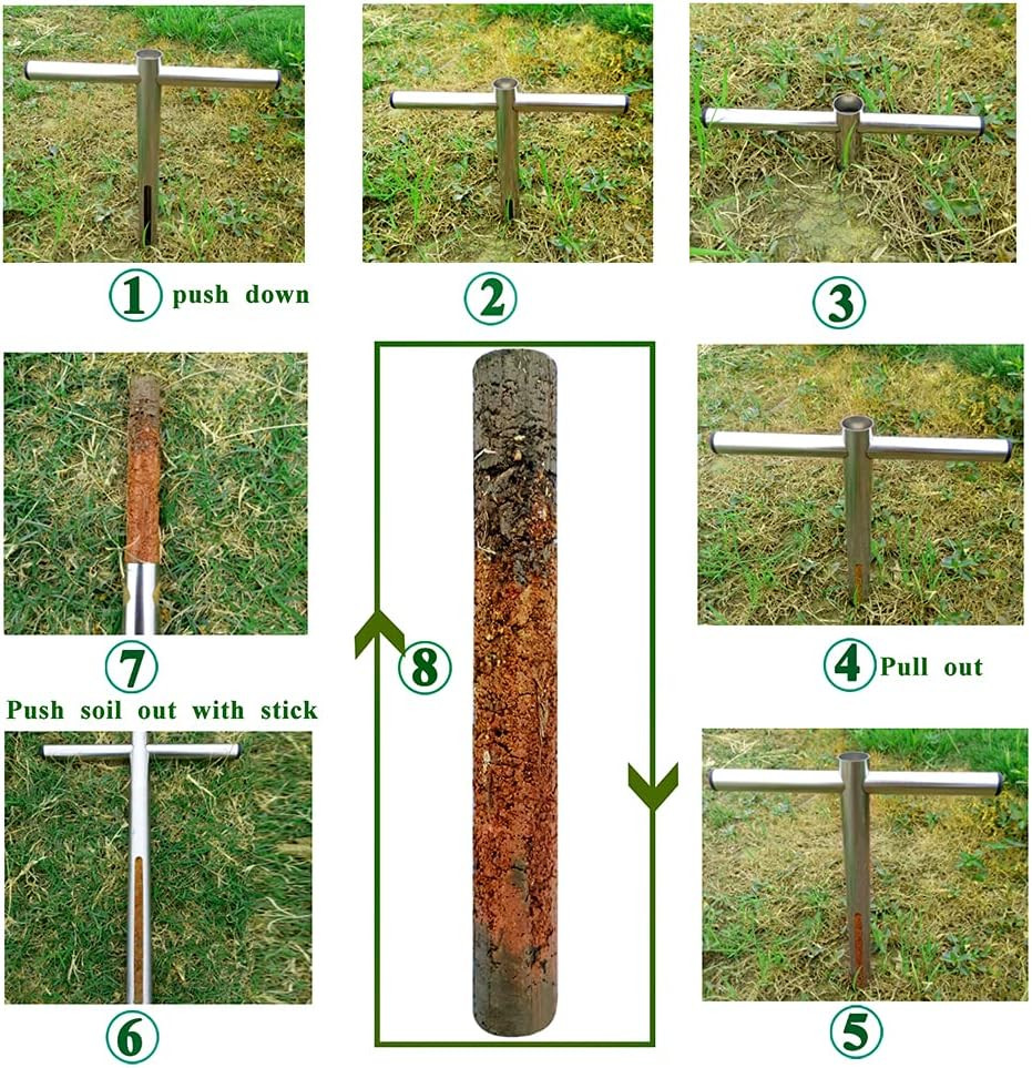 Soil Sample Probe 12 Inch with T Handle, Soil Sampler Tool, Soil Test Kit, Soil