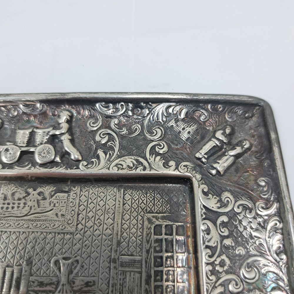 Vintage Raised Relief Rectangular Tray 3 Men By Hearth Barbour SP Co. 3277A