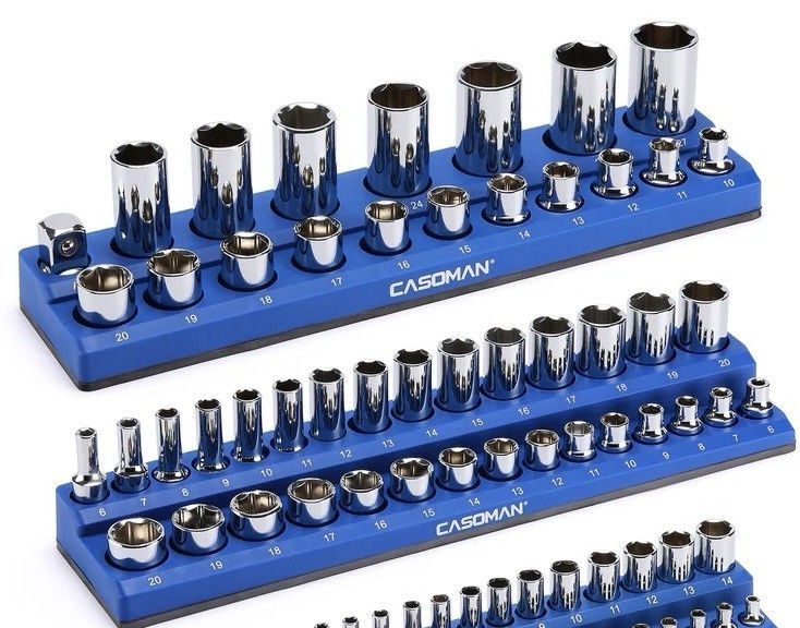 CASOMAN Magnetic Socket Organizer 2 Pack