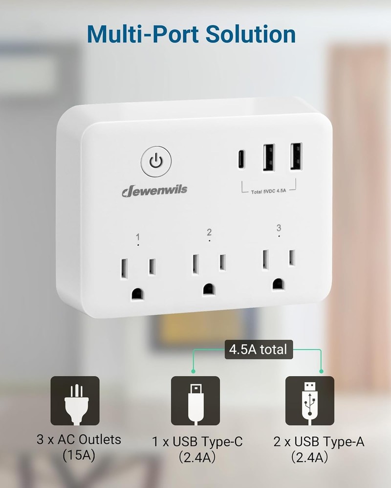 2 Pack Wireless Remote Control Outlet, 125V/15A, Programmable Indoor Switch