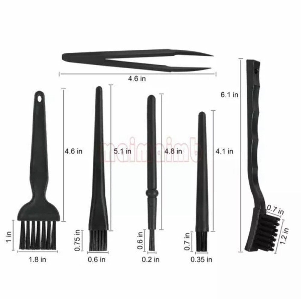 6PC Anti Static Brushes Computer Keyboard Laptop Electronics Dust Cleaning Brush