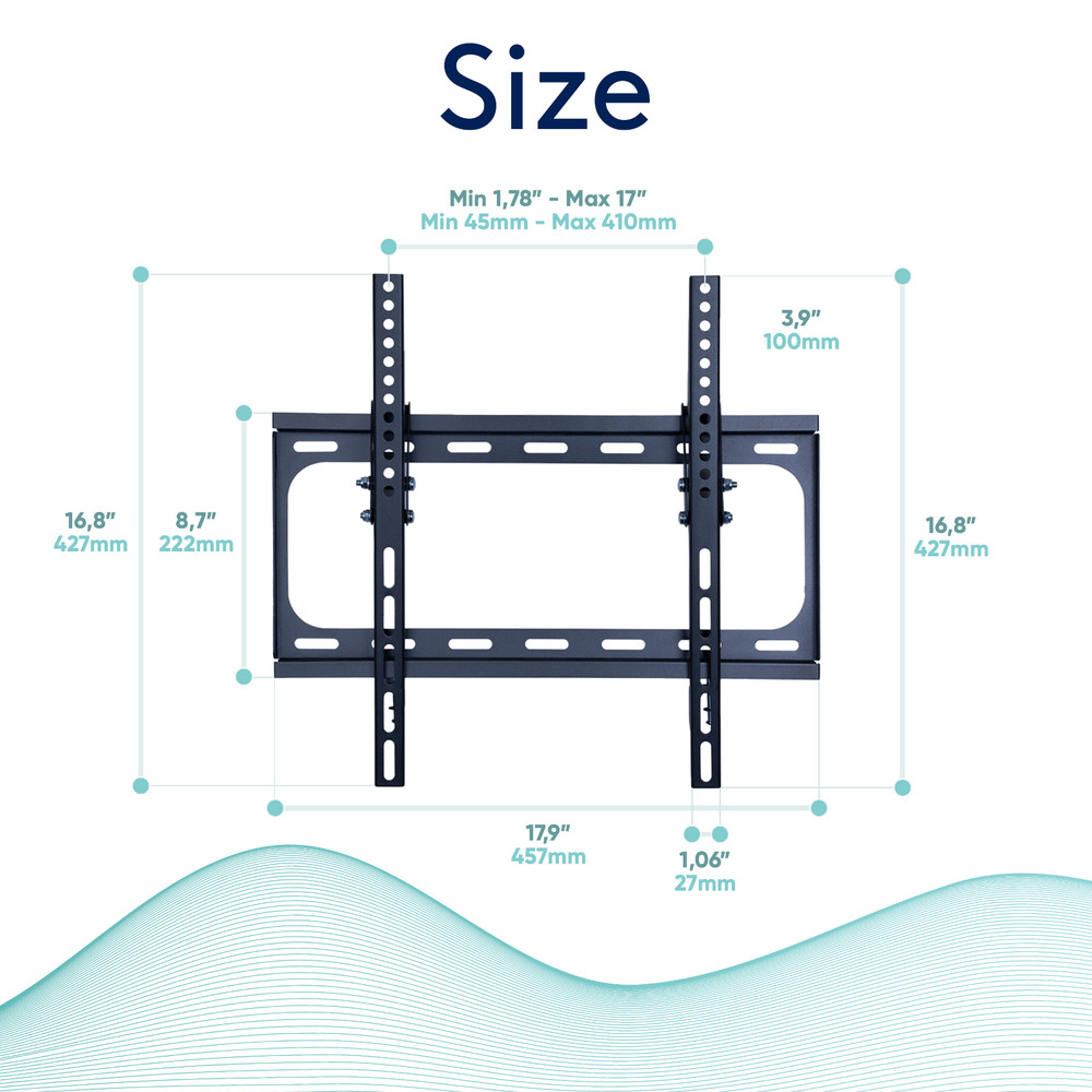 TV Wall Mount Bracket Adjustable Tilt For 27-55 Inch Low Profile Flat Screen
