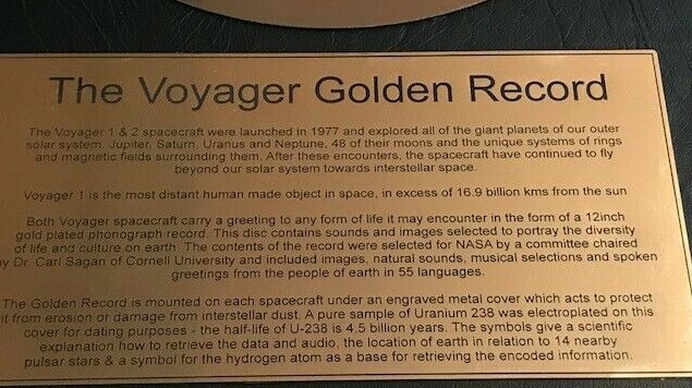 NASA VOYAGER GOLDEN Record + Pioneer plaque with explanation plaques