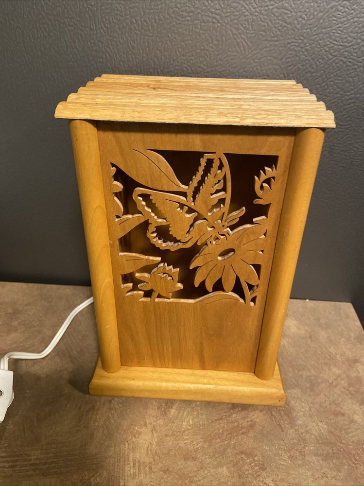 Unique Hand crafted Wooden Light With Four Changeable Panels