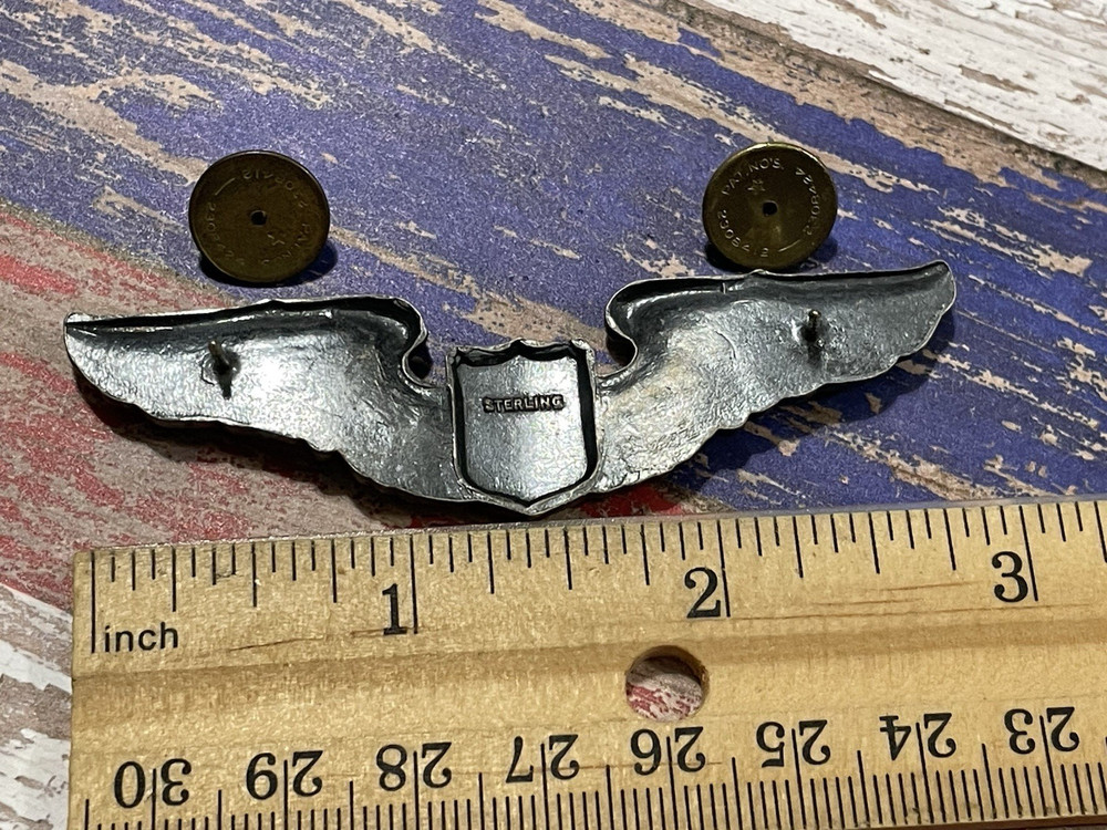 Authentic Sterling Silver WWII US Army Air Corps / Forces Pilot Wing
