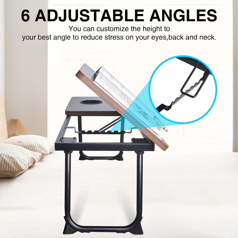 28.6" Foldable & Adjustable Laptop Bed Tray Table - Extra Large Portable Lap ...