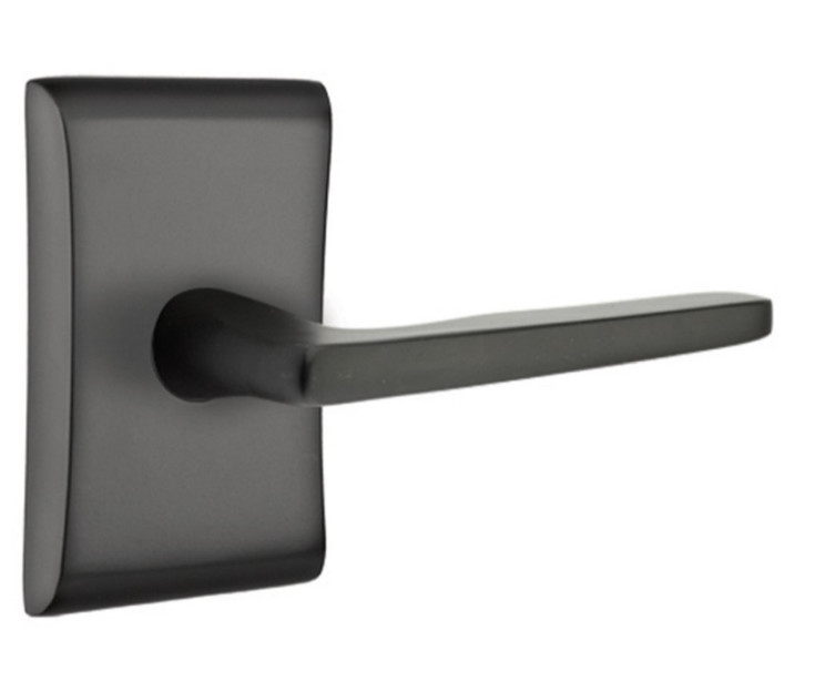 EMTEK 5111HERRHUS19 Hermes Passage Rectangular Rosette Door Lever Set, Black