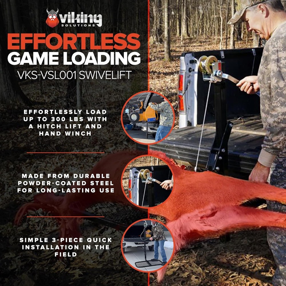SwiveLift Durable Lightweight Foldable Big Game Hitch-Mounted Lifting System